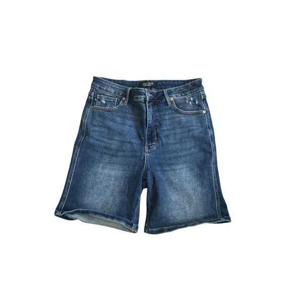 JUDY BLUE Medium Wash Stretch Distressed Jeans Shorts Size XL - Picture 2 of 10
